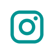 Teal Instagram logo with a camera icon in the center on a white background.